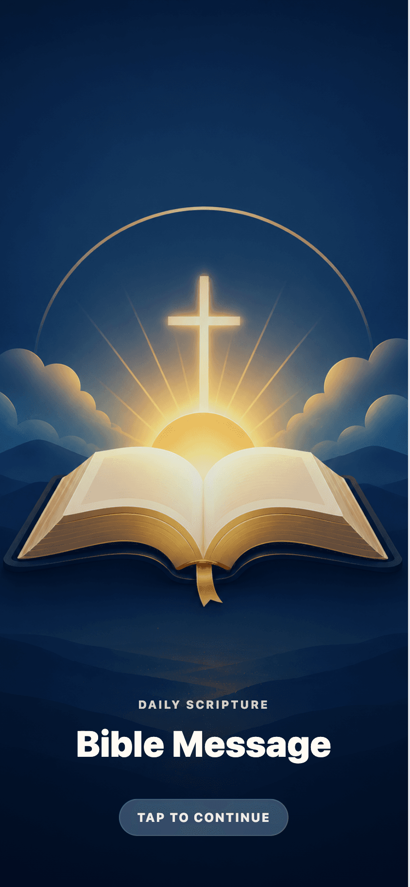 Bible Message welcome screen